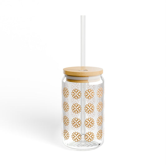 Eco-Friendly La Belle' Beauty Bar Sipper Glass - 16oz with Bamboo Lid